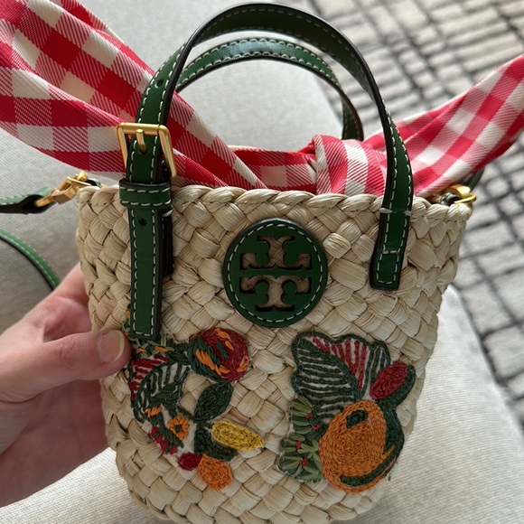 Tory Burch Emerson Embroidered Straw Bag - Picture 6 of 6